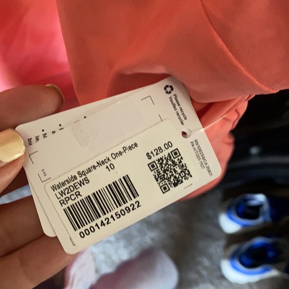 NWT Lululemon Raspberry Cream Waterside Square-Neck One-Piece Swimsuit Size 10 - Picture 8 of 11